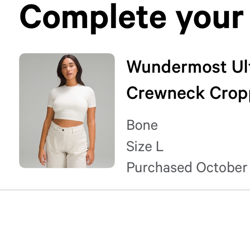 lululemon athletica bone Nulu Crewneck Cropped T-Shirt
